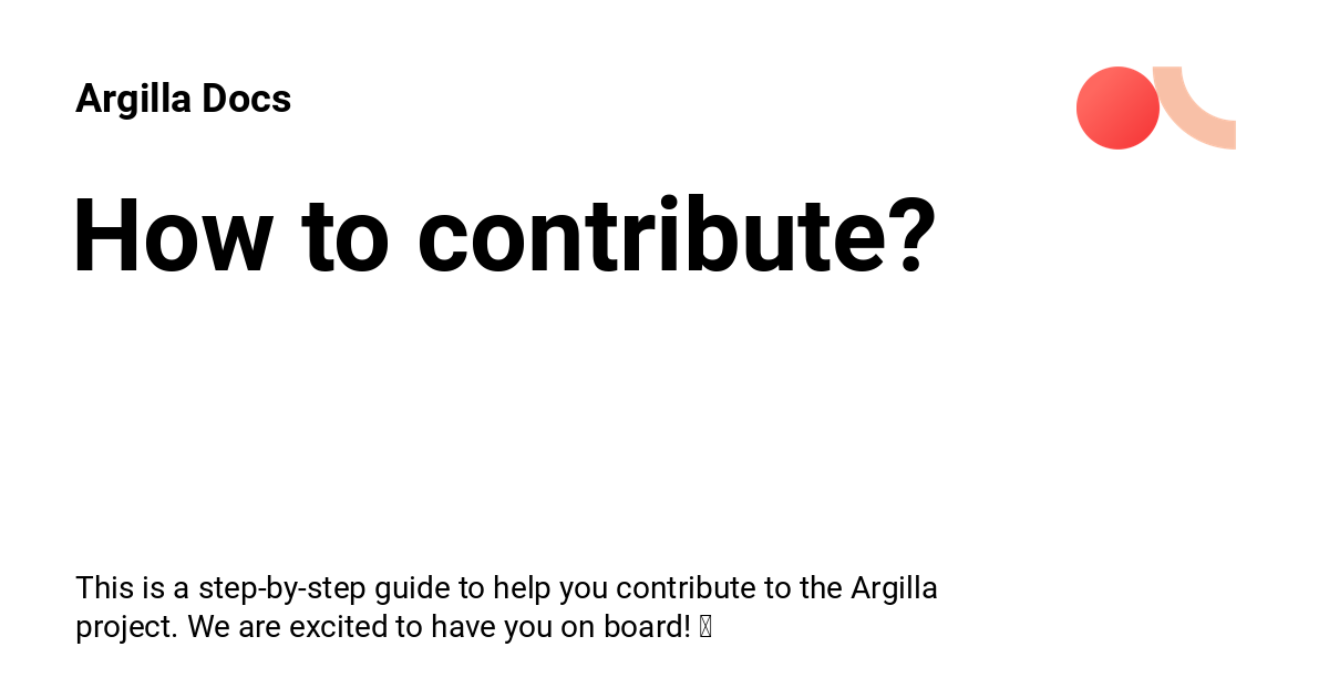 How to contribute? - Argilla Docs