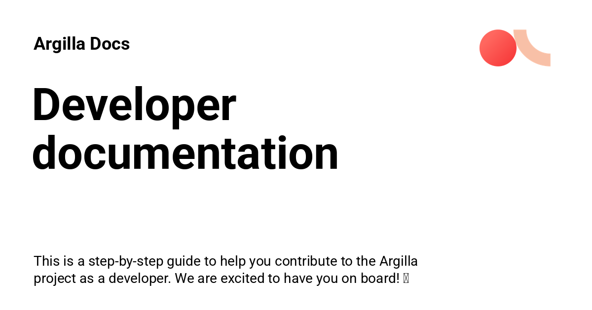 Developer documentation - Argilla Docs